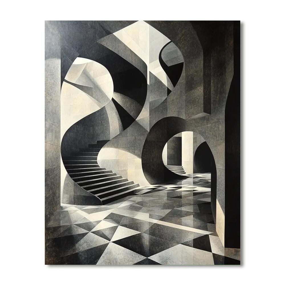 M.C. Escher Inspired Interdimensional Vistas  Numbered Painting Kits