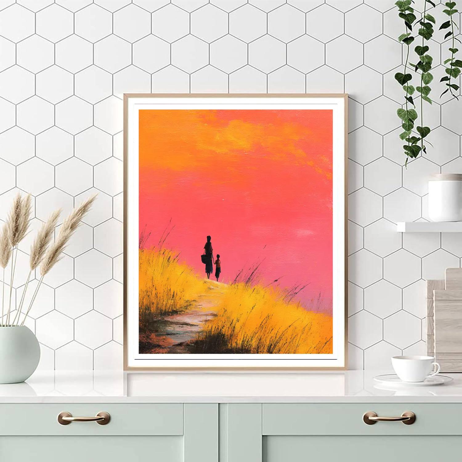 Sunrise Stroll With Mom Numbered Painting Kits