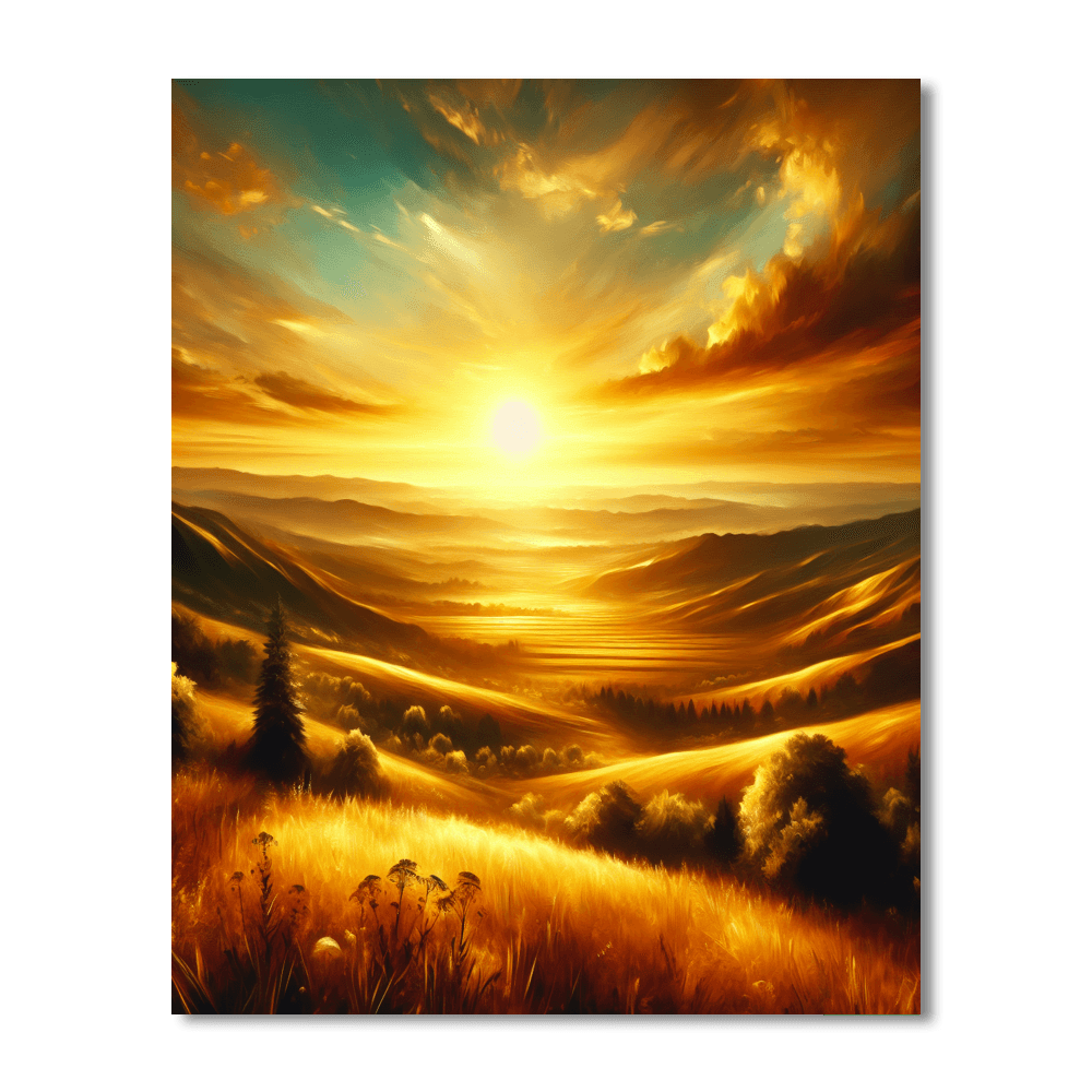 Glistening Golden Horizon Paint By Number