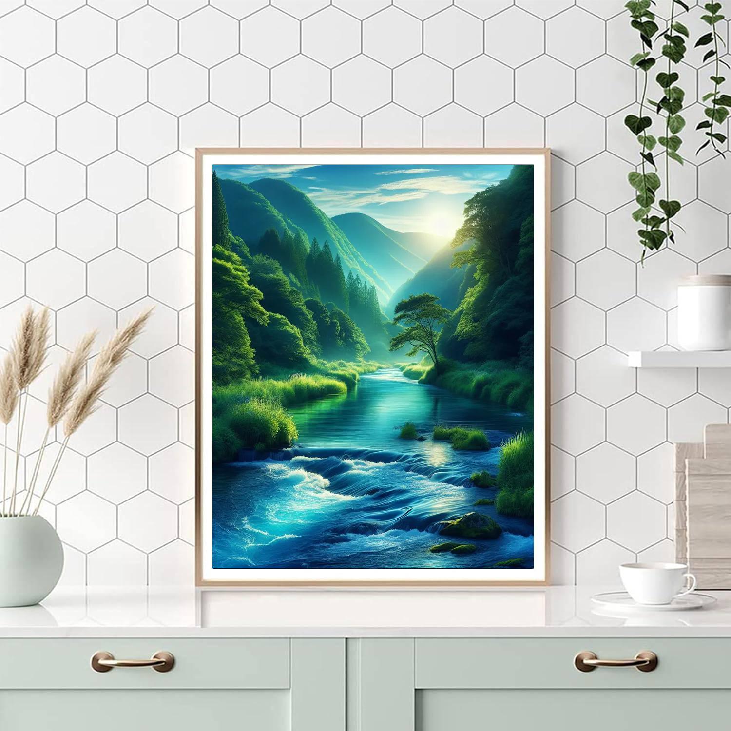 Sapphire River Flow Paint By Numbers