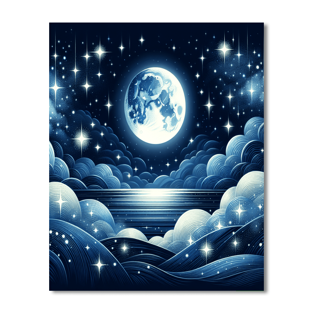 Lunar Night Magic Number Painting