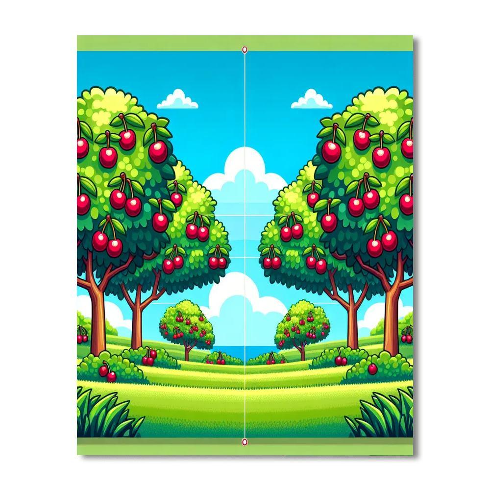 Charming Cherry Orchard Paint By Numbers Art