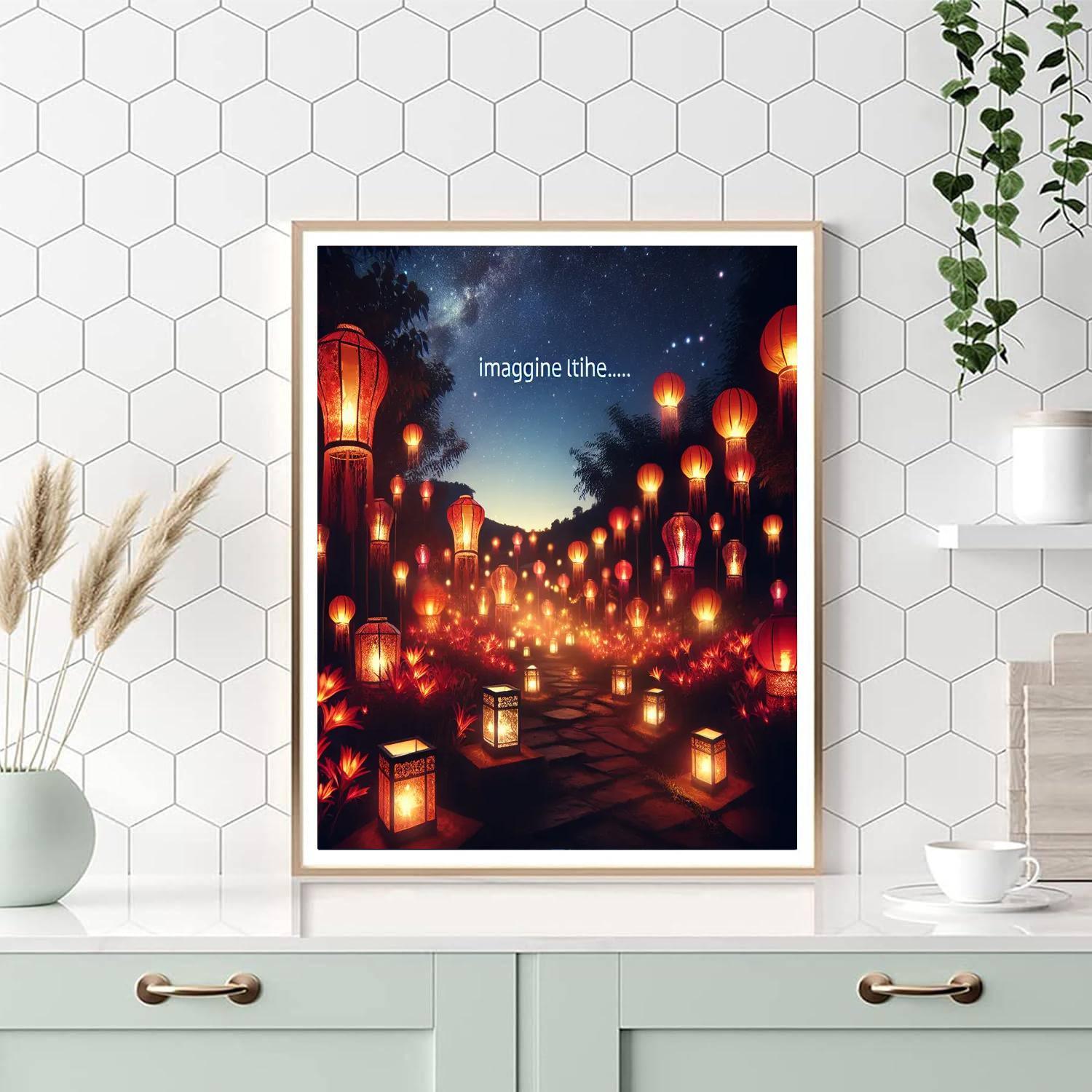 Festive Lantern Garden Paint By Numbers