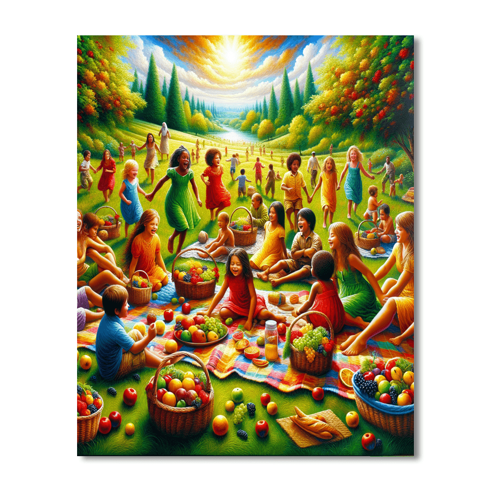 Summer Picnic Delight Painting Number Kit