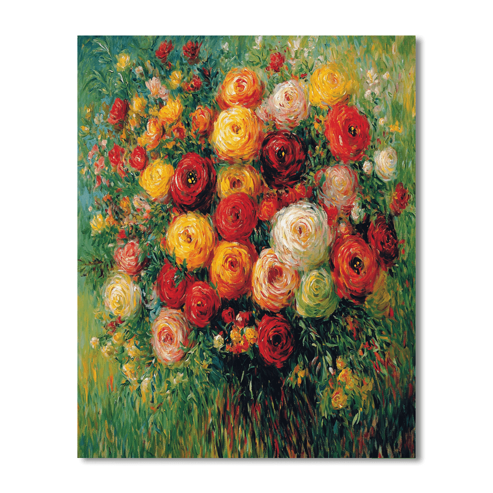 Pierre-Auguste Renoir Inspired Vintage Floral Symphony  Paint By Numbers Art