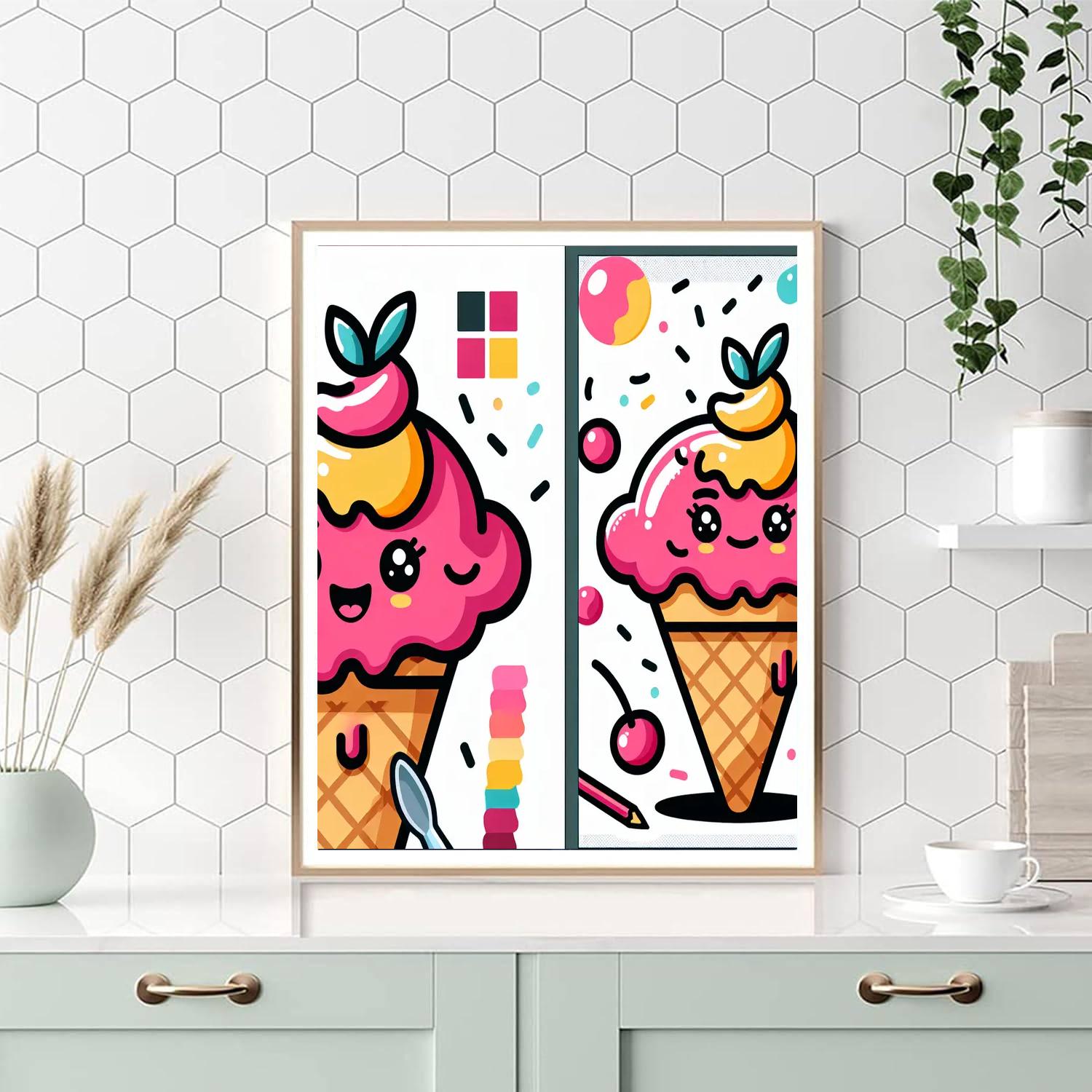 Sassy Ice Cream Monster Painting By Numbers Kit