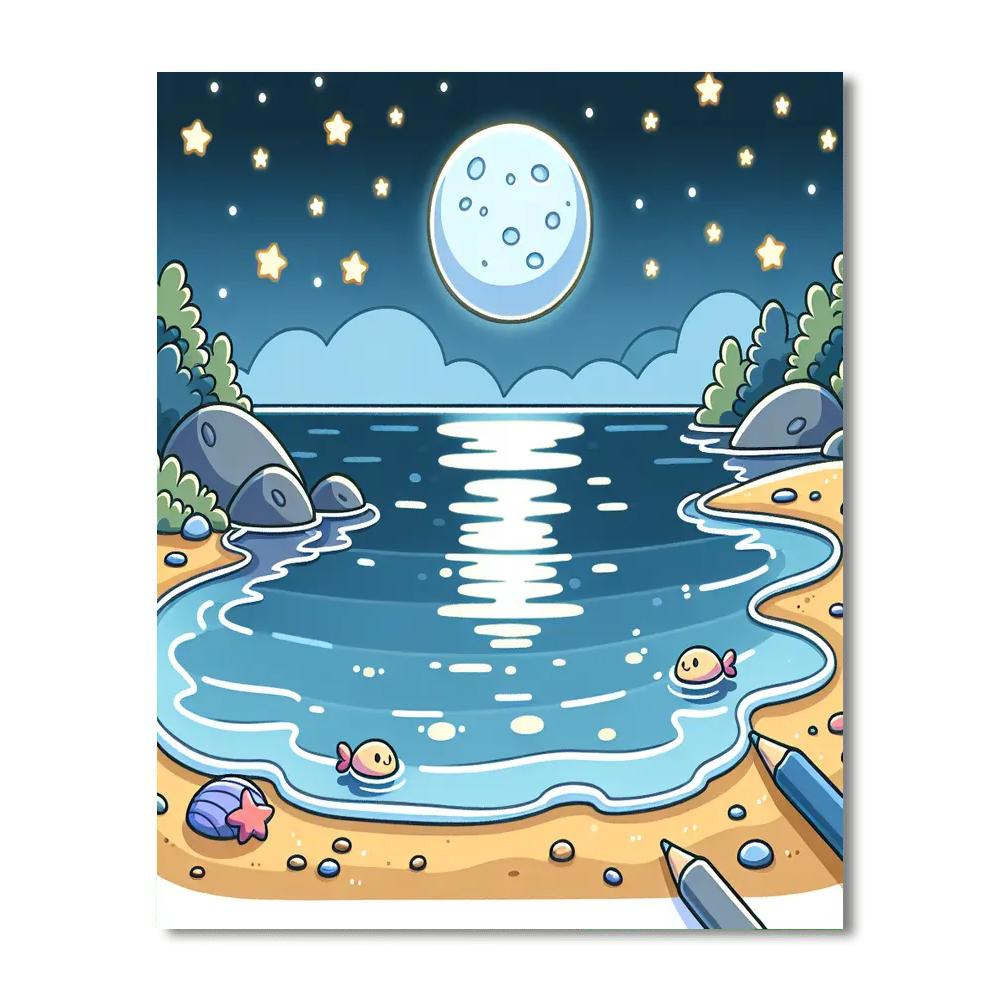 Seaside Starlight Spectacle Paint By Numbers Art