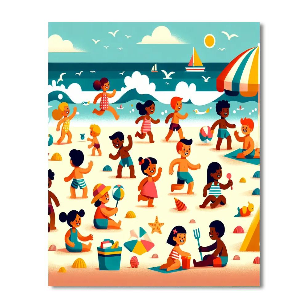 Exciting Beach Adventures Painting Number Kit