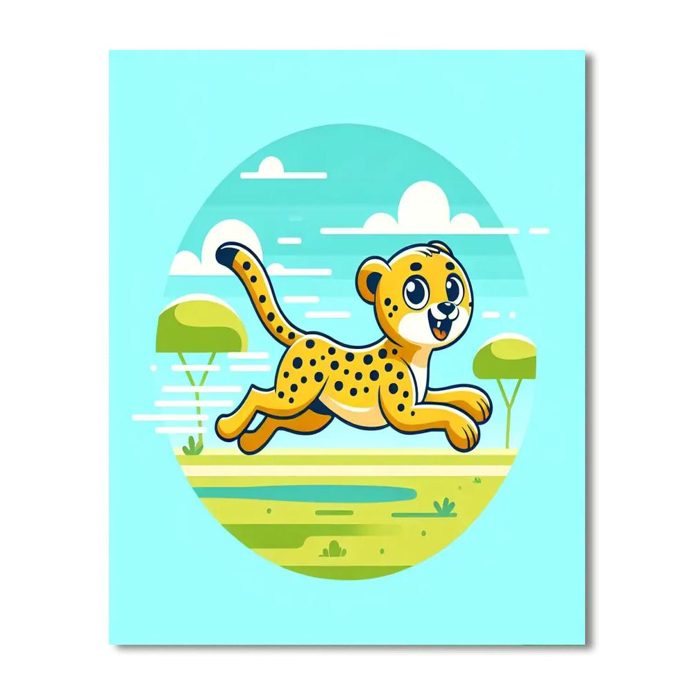 Happy Cheetah Paint By Number