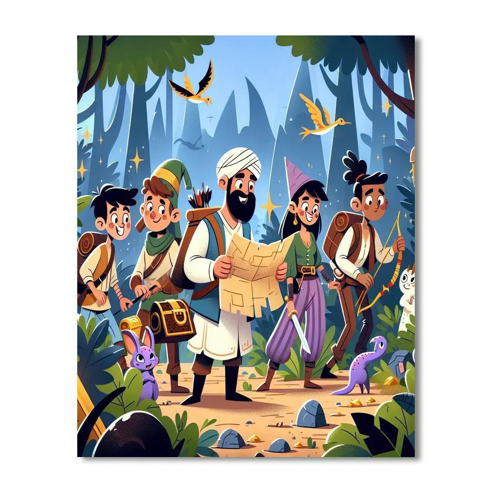 Treasure Hunt In The Magical Forest Paint By Numbers Art