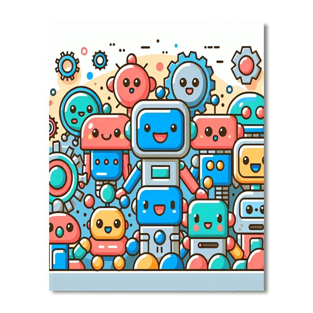 Super Cool Robot World Painting By Numbers Kit
