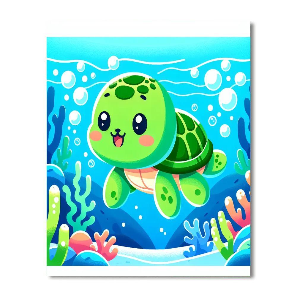 Adventurous Little Turtle DIY Paint By Numbers