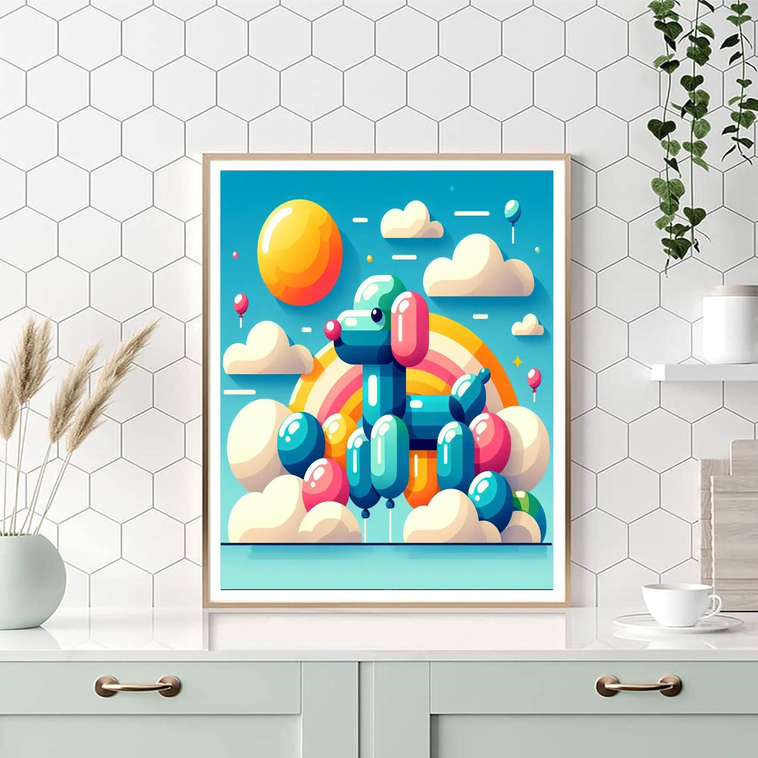 Cheery Balloon Animal Paint By Numbers Art