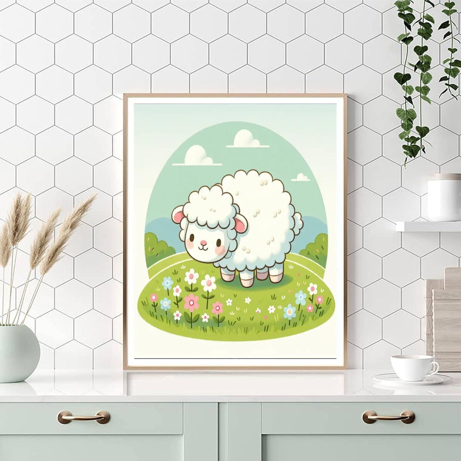 Adorable Sheep Painting By Numbers Kit
