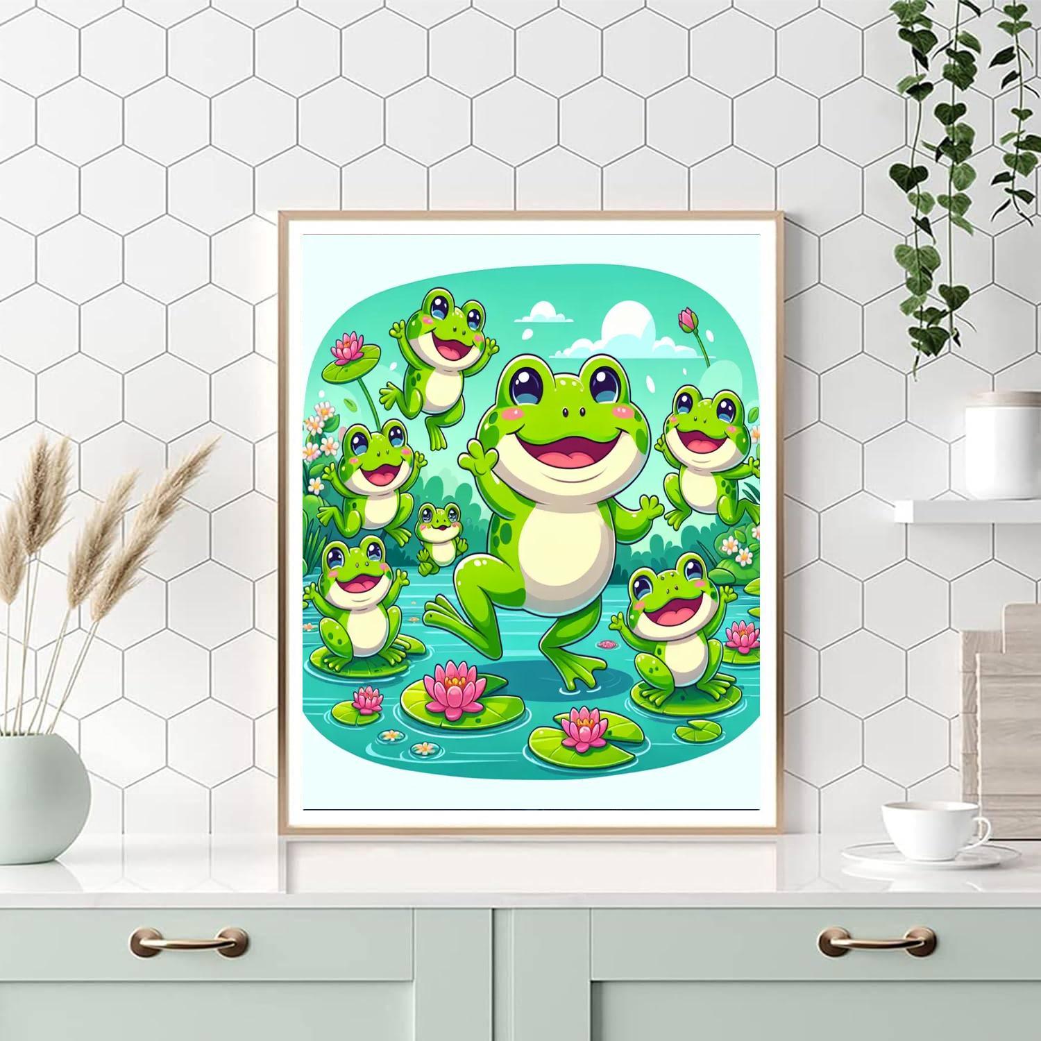 Bubbly Frog Family Paint By Number