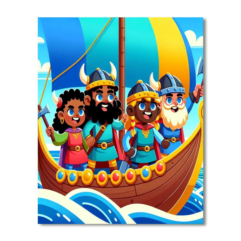 Viking Sea Adventure Paint By Numbers Art