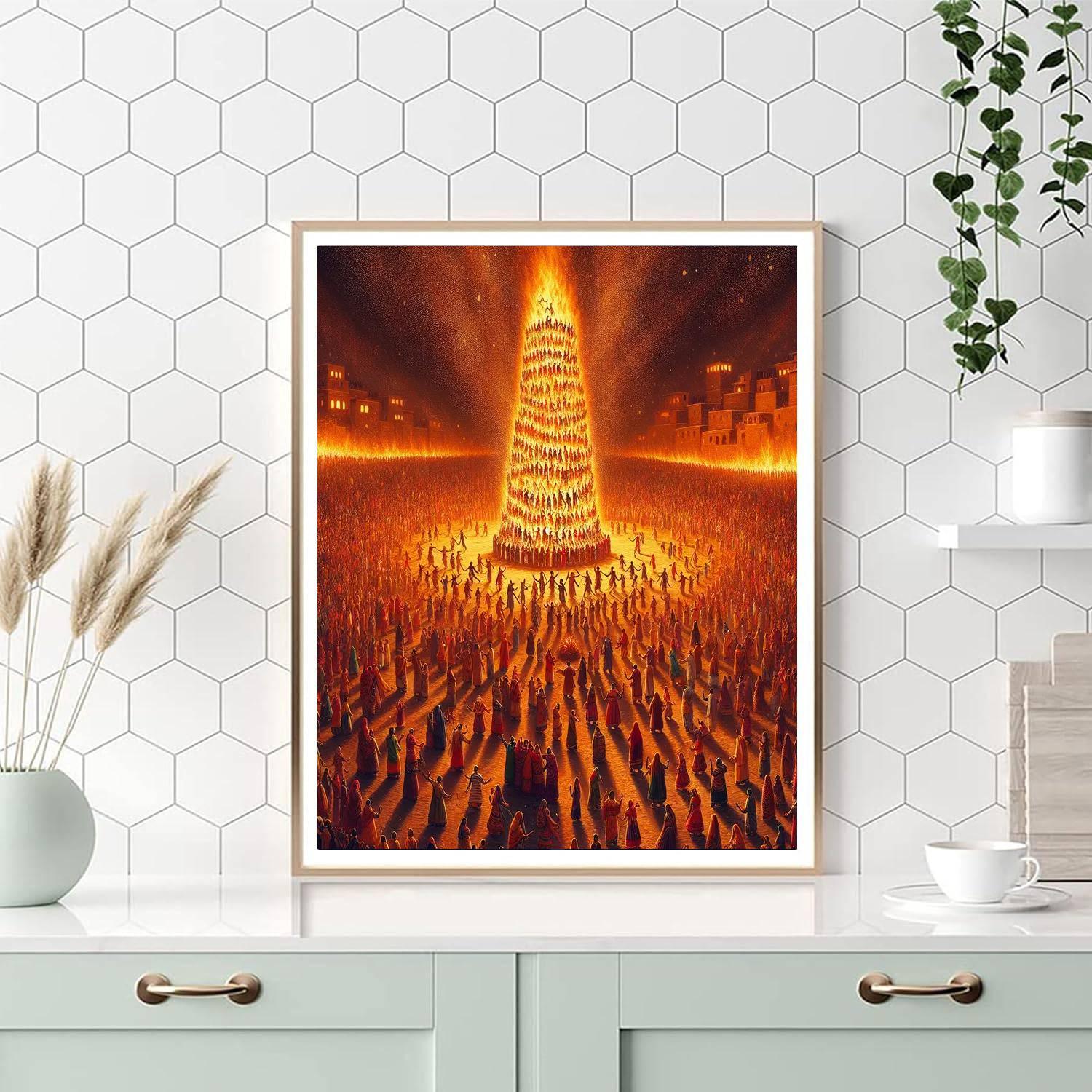 Holika Dahan Festival - India Paint By Numbers Art