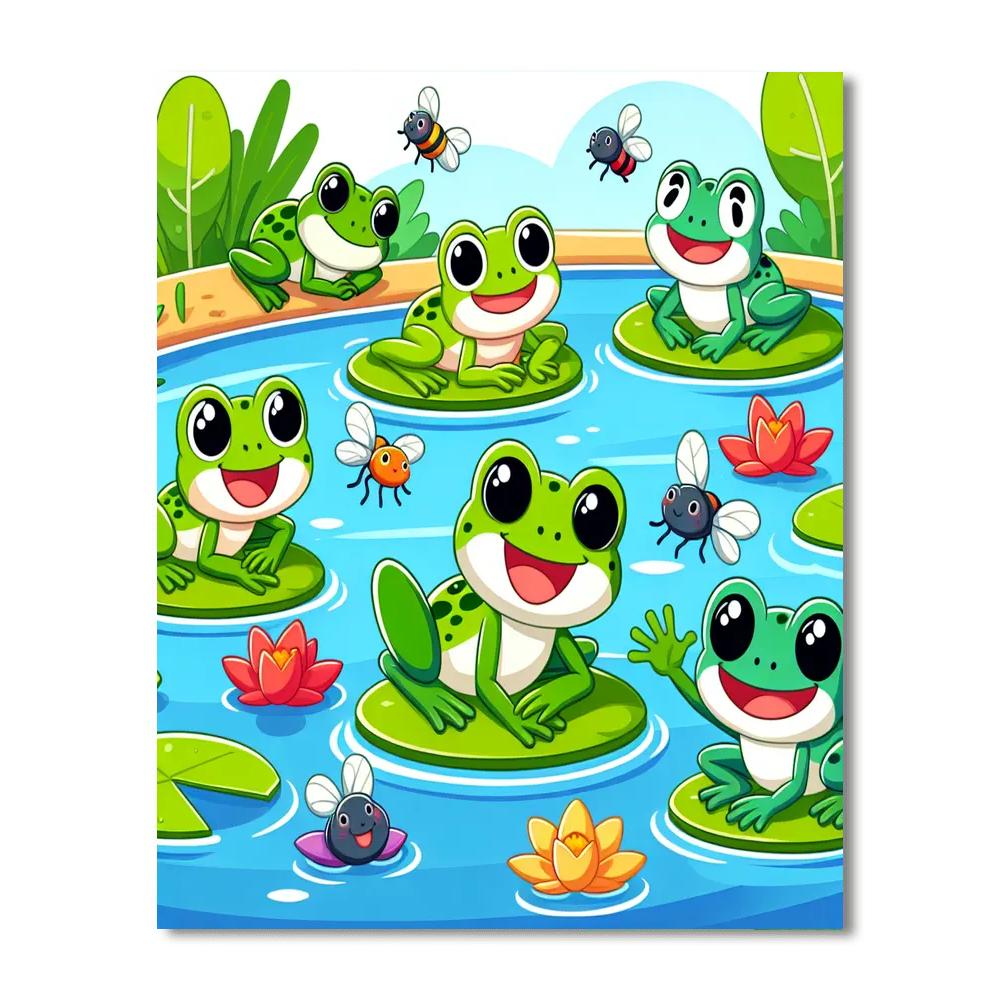 Fun-loving Frogs Numbered Painting Kits