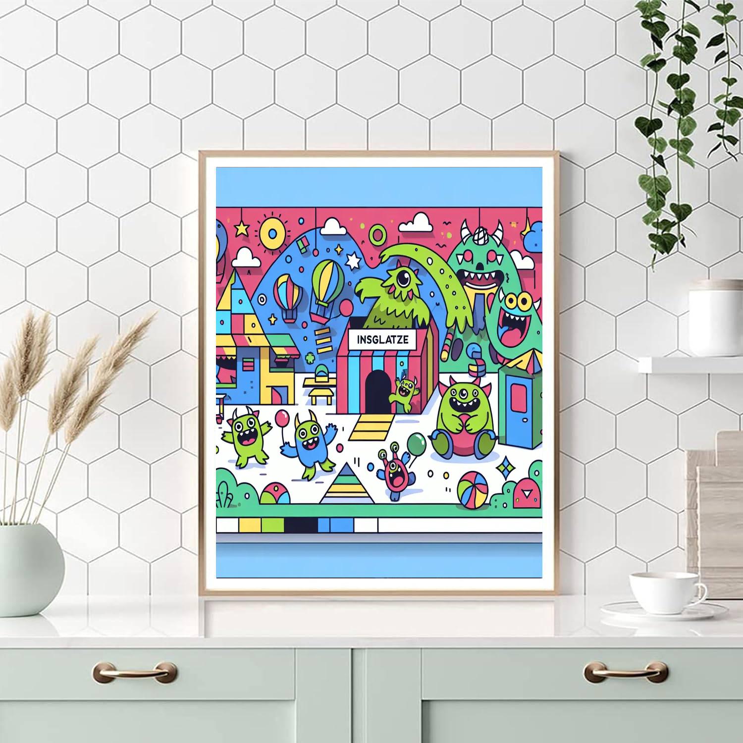 Friendly Monster's Funhouse Number Painting