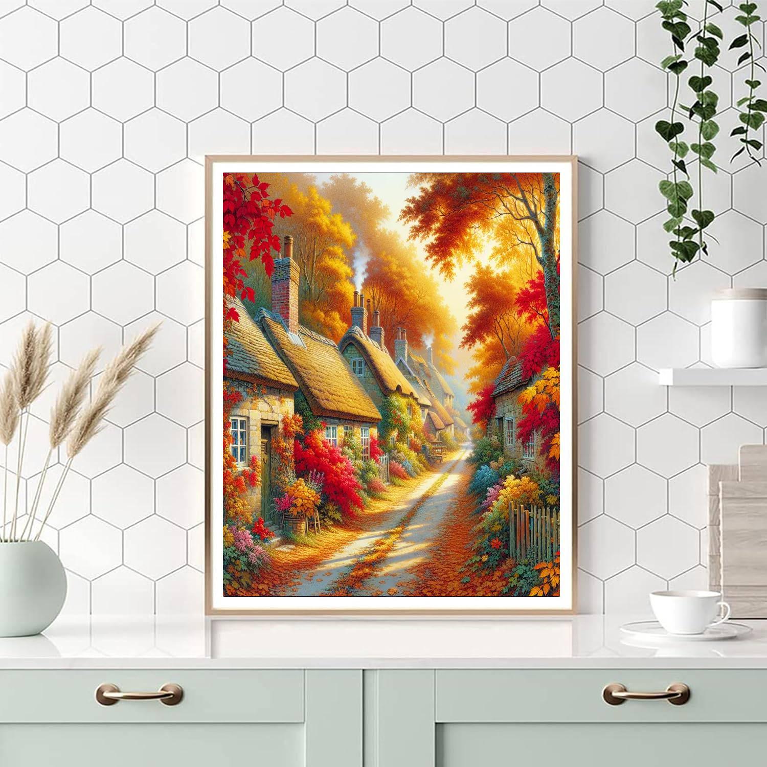 Charming Autumn Lane Paint By Color