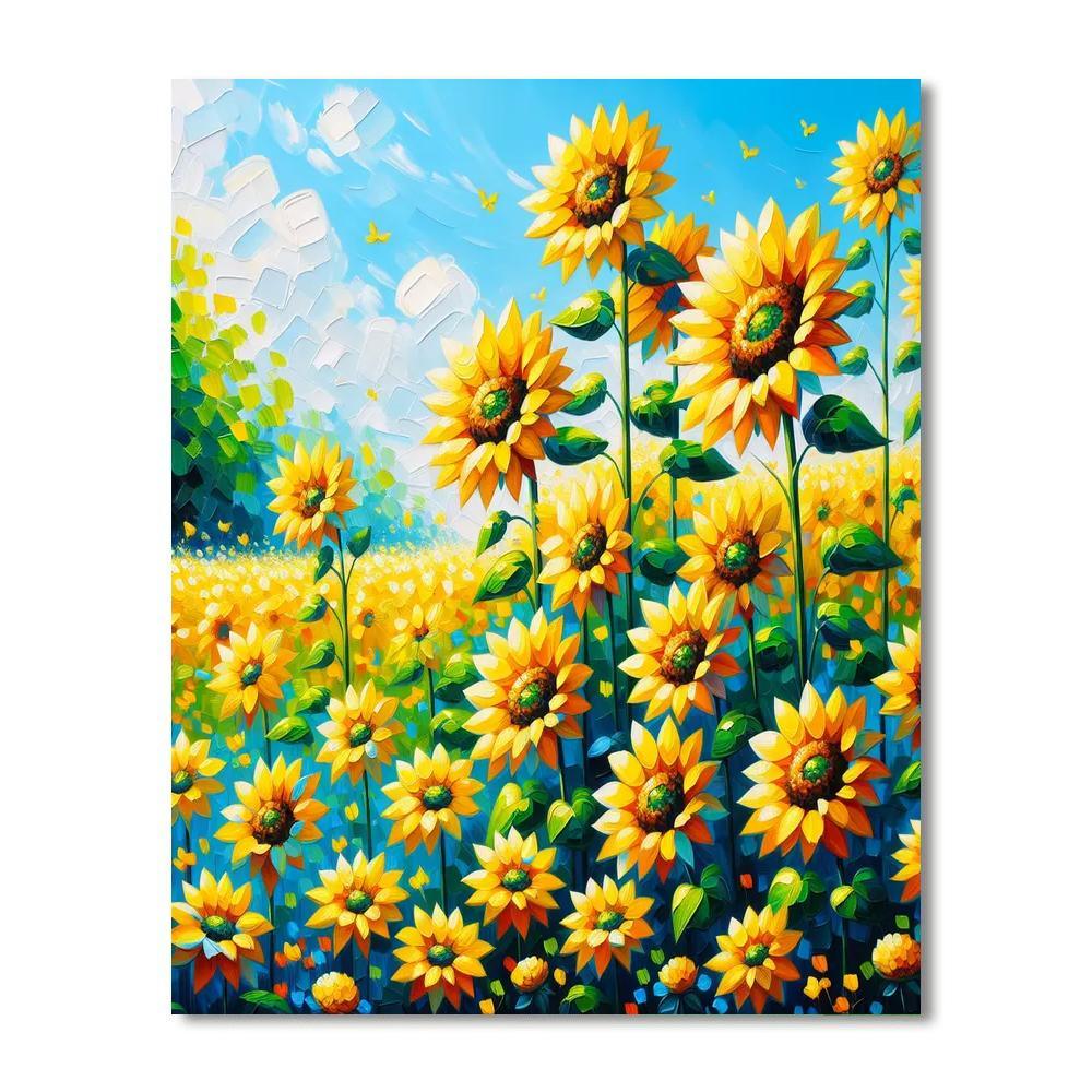 Dancing Sunflowers Paint By Number