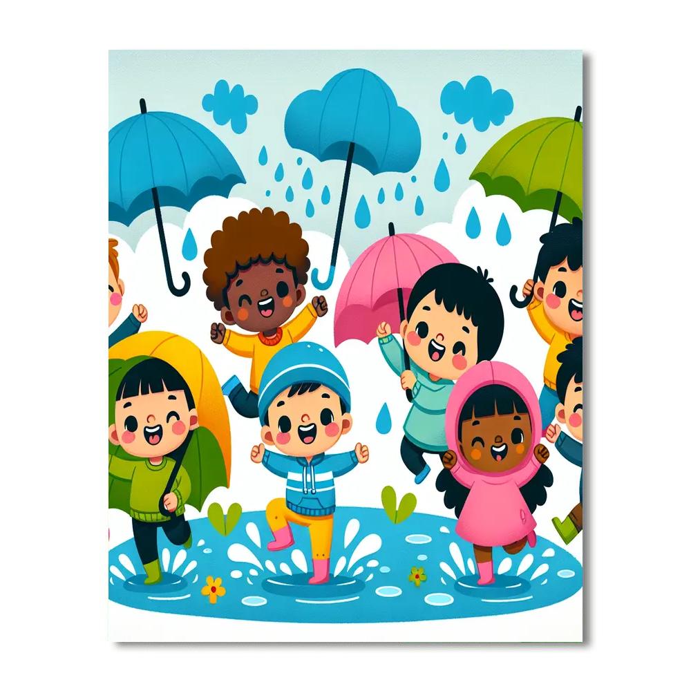 Cheery Rainy Day Numbered Painting Kits