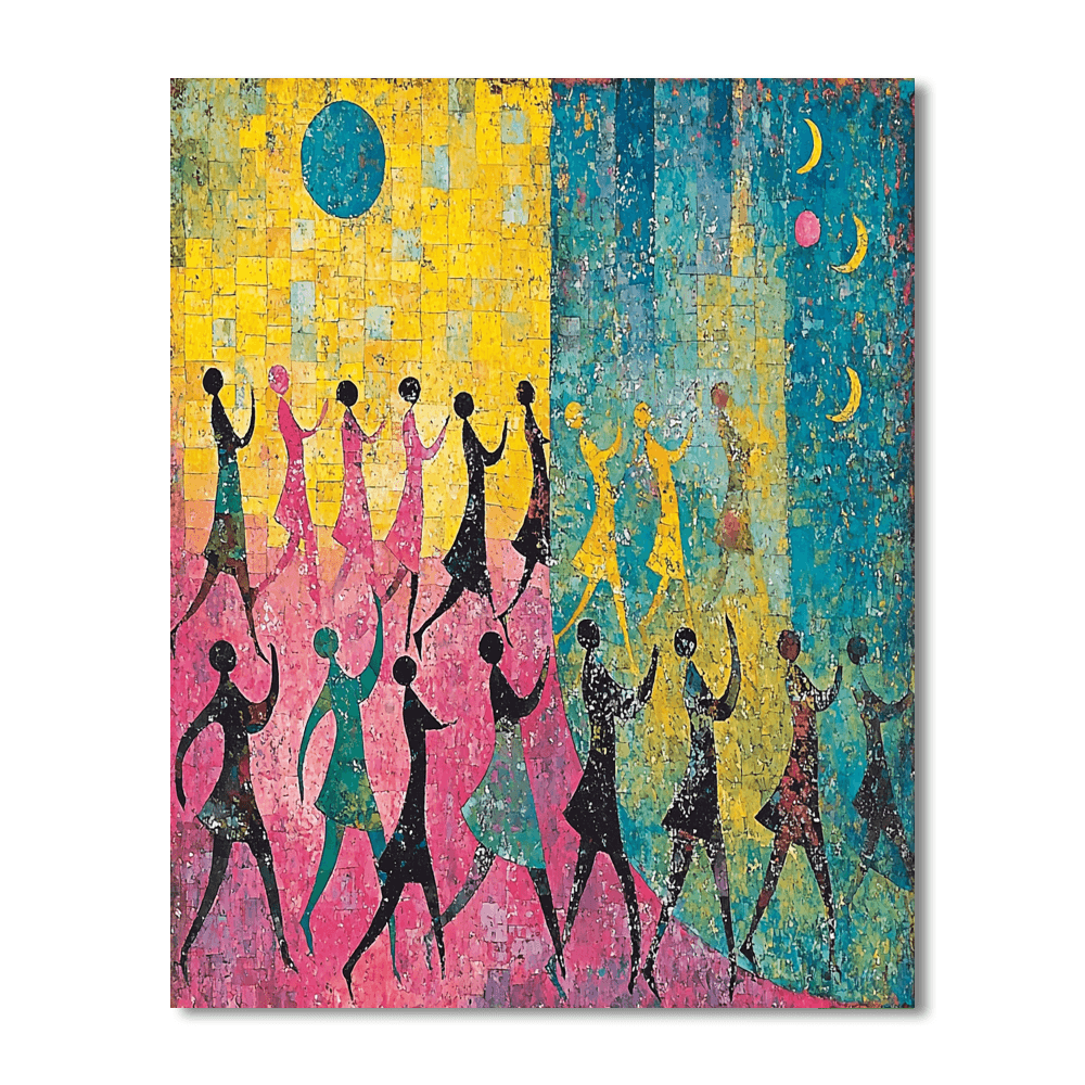 Paul Klee Inspired Dancing Through Time  Painting By Numbers Kit