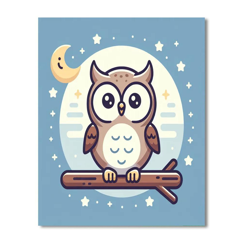 Cheerful Moonlit Owl Paint By Number