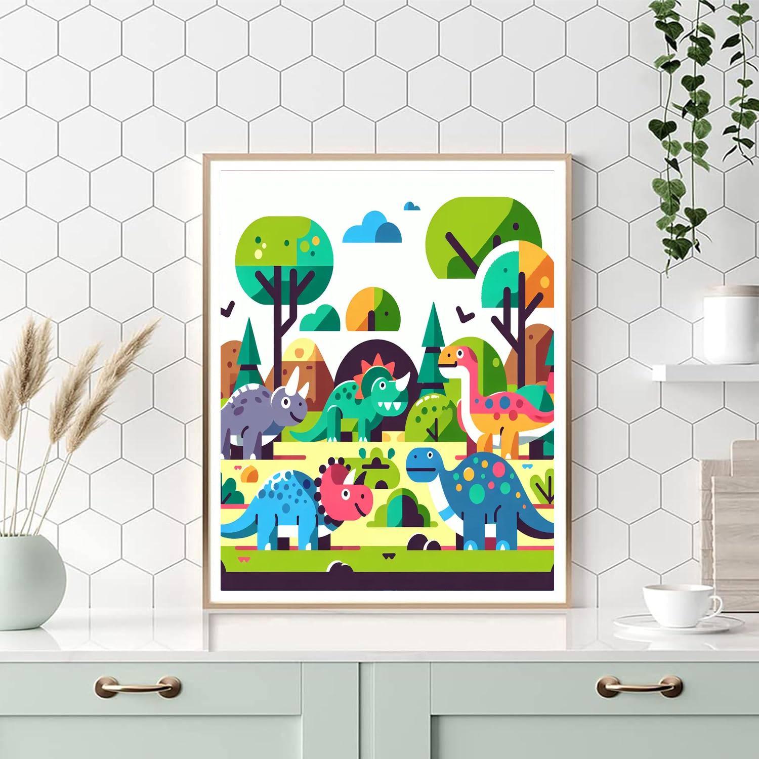 Exciting Dinosaur Discoveries Paint By Numbers Art