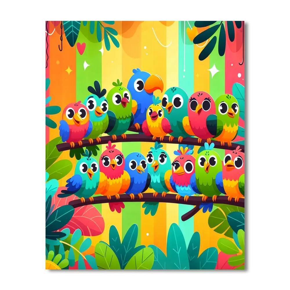 Vibrant Jungle Bird Paradise Paint By Numbers Art