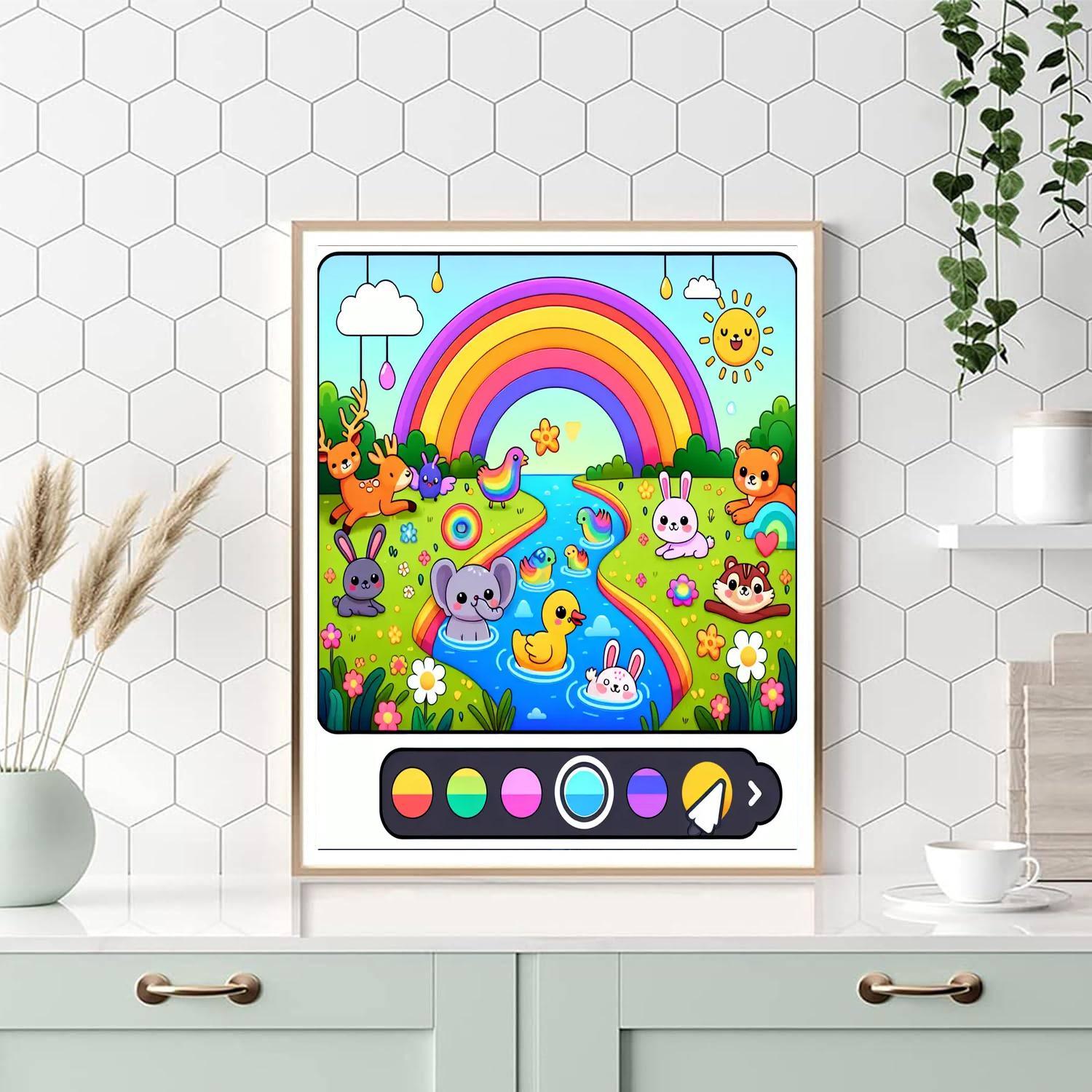 Rainbow River Ride Paint By Numbers Art