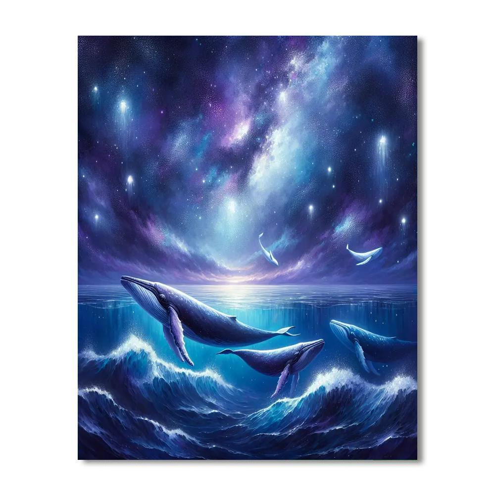 Celestial Whale Migration Painting By Numbers Kit