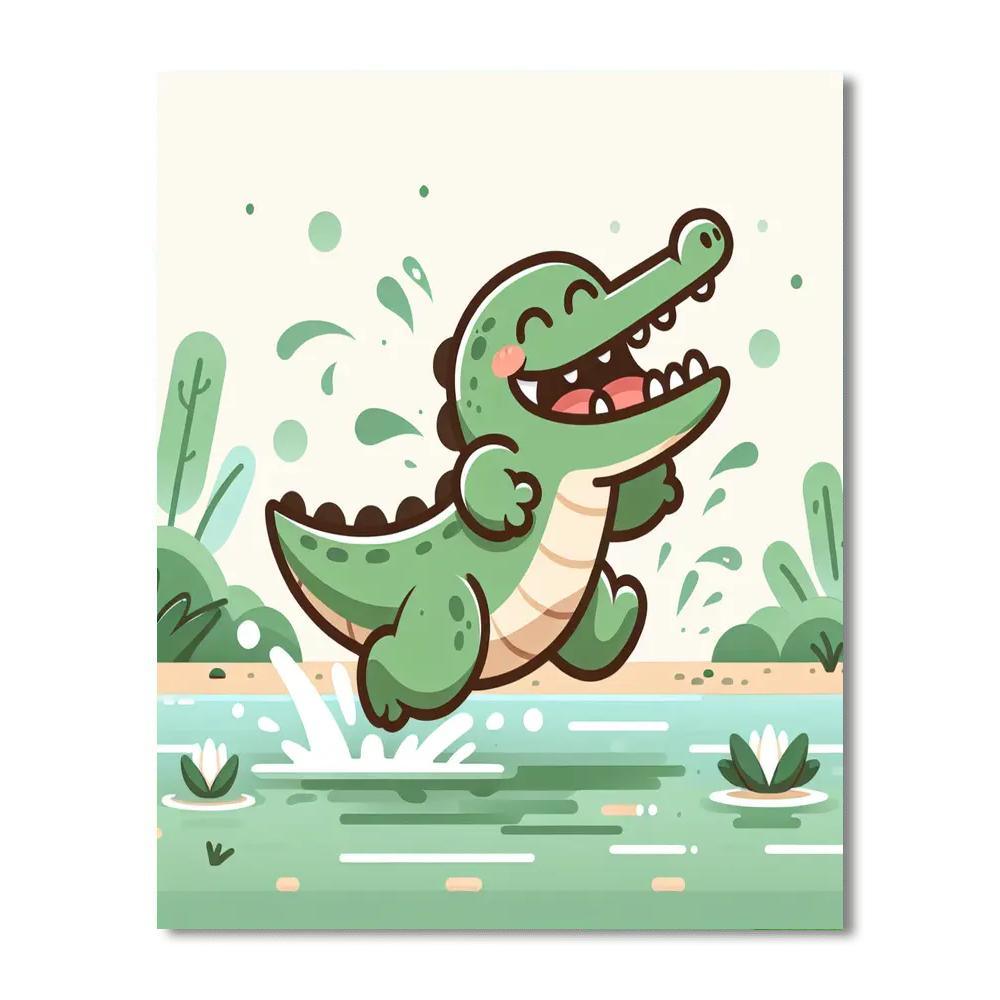 Comical Crocodile Adventure Numbered Painting Kits