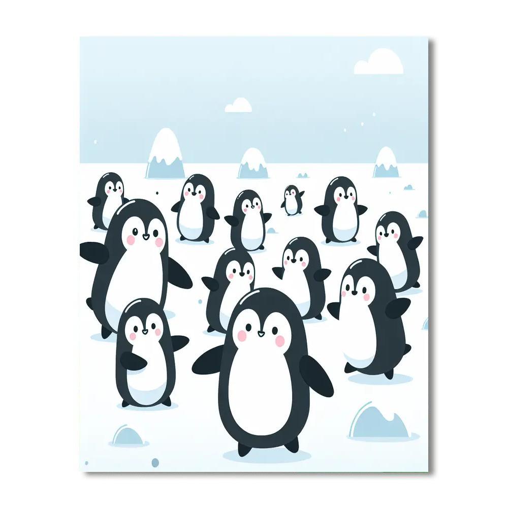 Chilly Penguin Parade Paint By Numbers Kits
