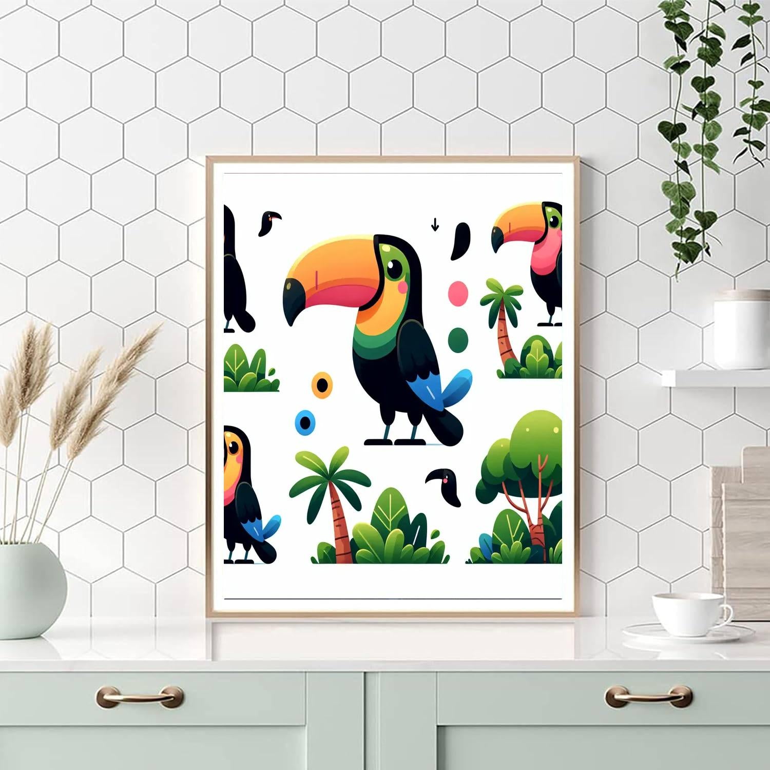 Tropical Toucans' Treetop Party Painting Number Kit