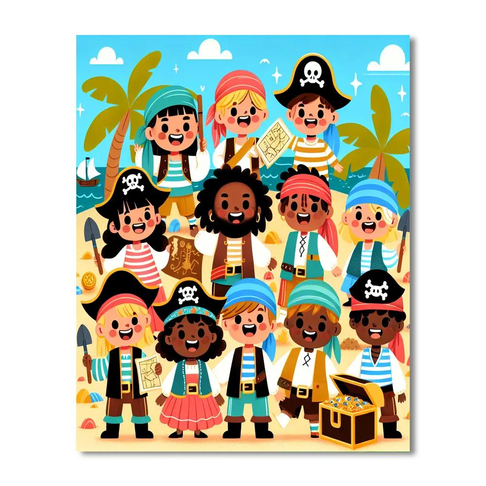 Adventurous Little Pirates Painting By Numbers Kit