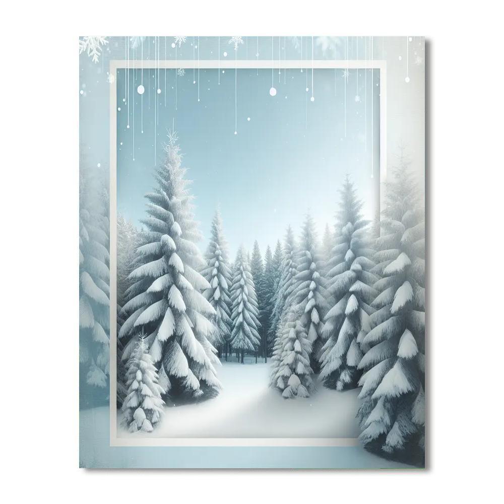 Magical Snowy Forest Paint By Numbers Art