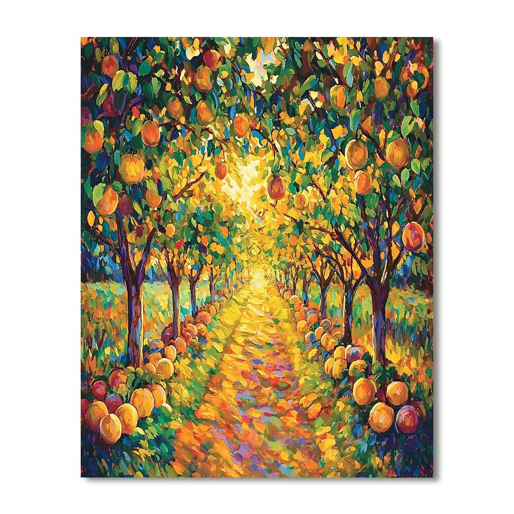 Paul Cézanne Inspired Majestic Orchard Glow  Paint By Numbers Art