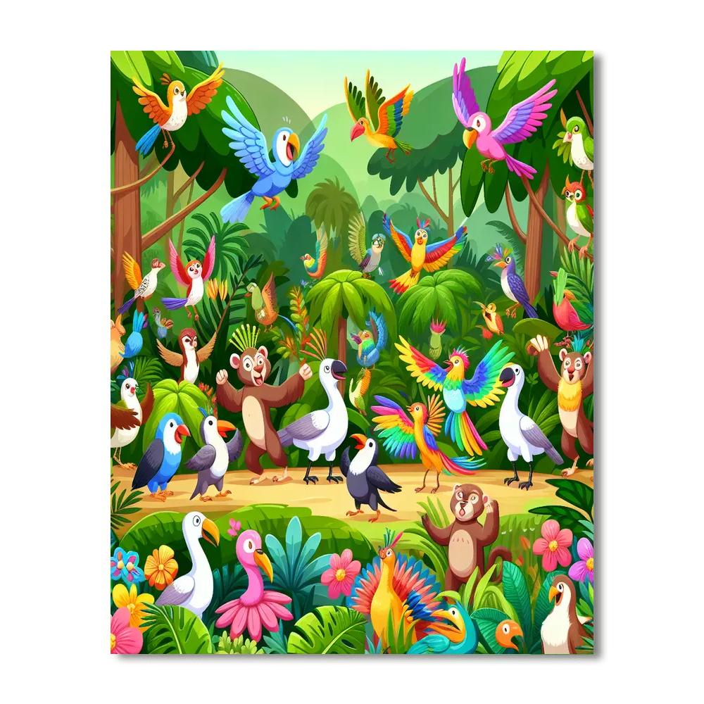Jubilant Jungle Jive Paint By Numbers Art