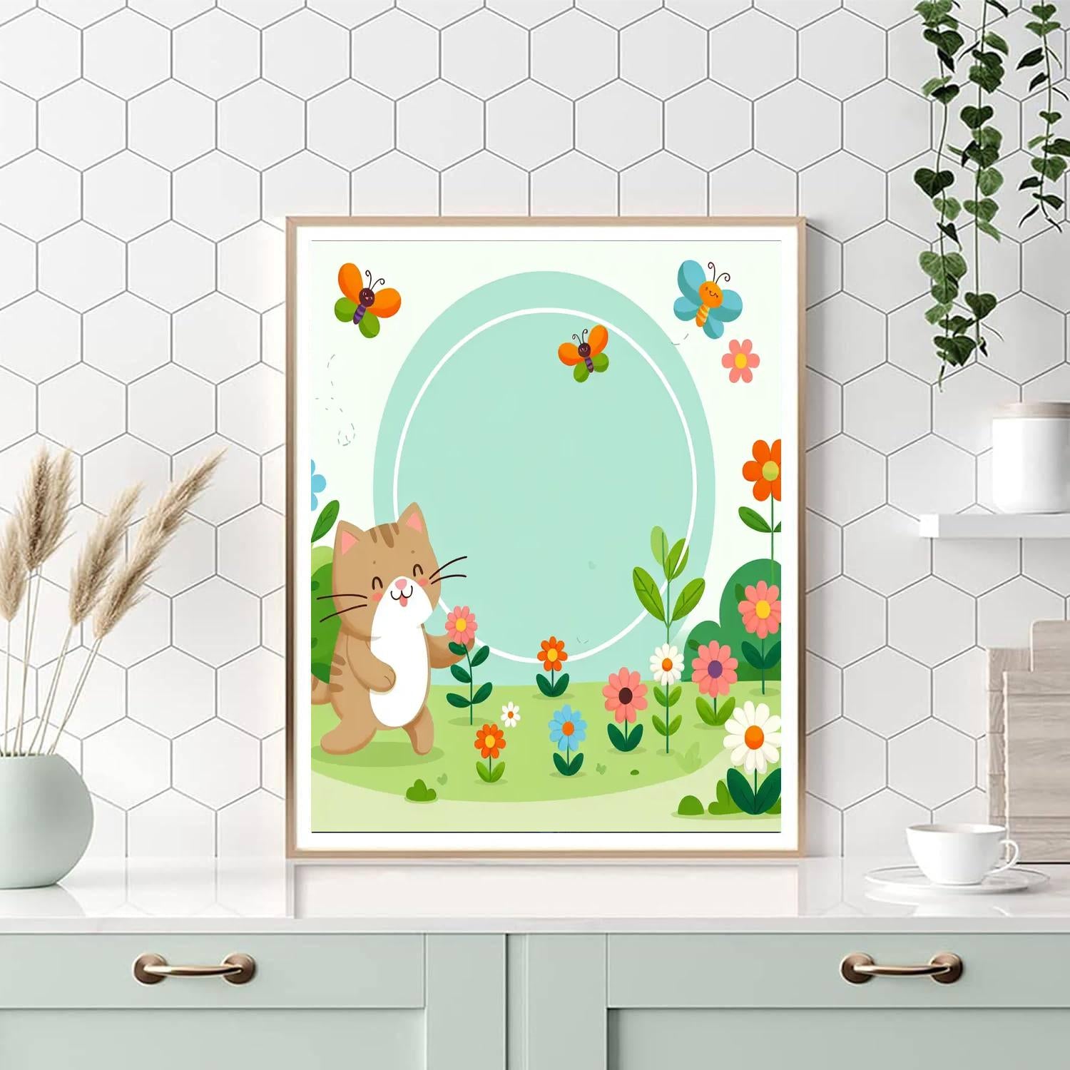 Silly Cat's Garden Adventure Numbered Painting Kits