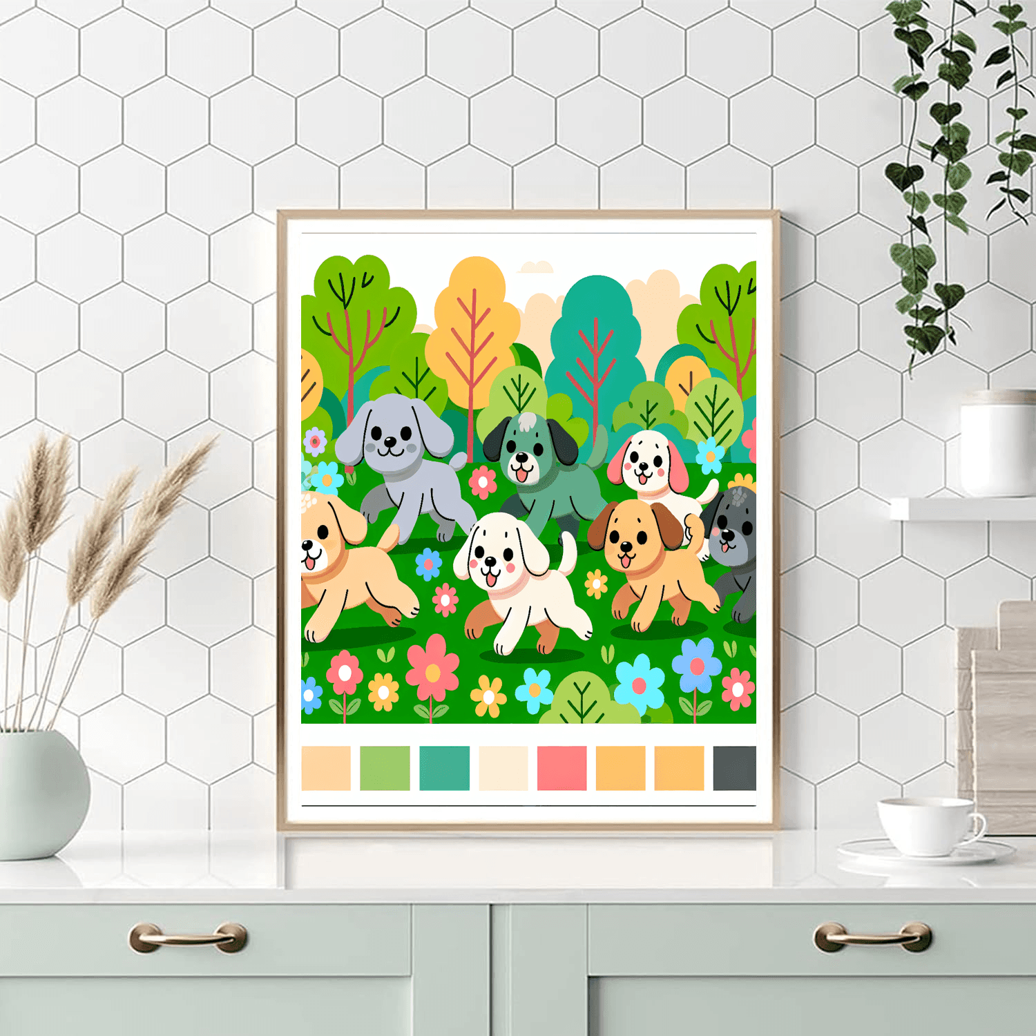 Puppy Parade Paint By Color
