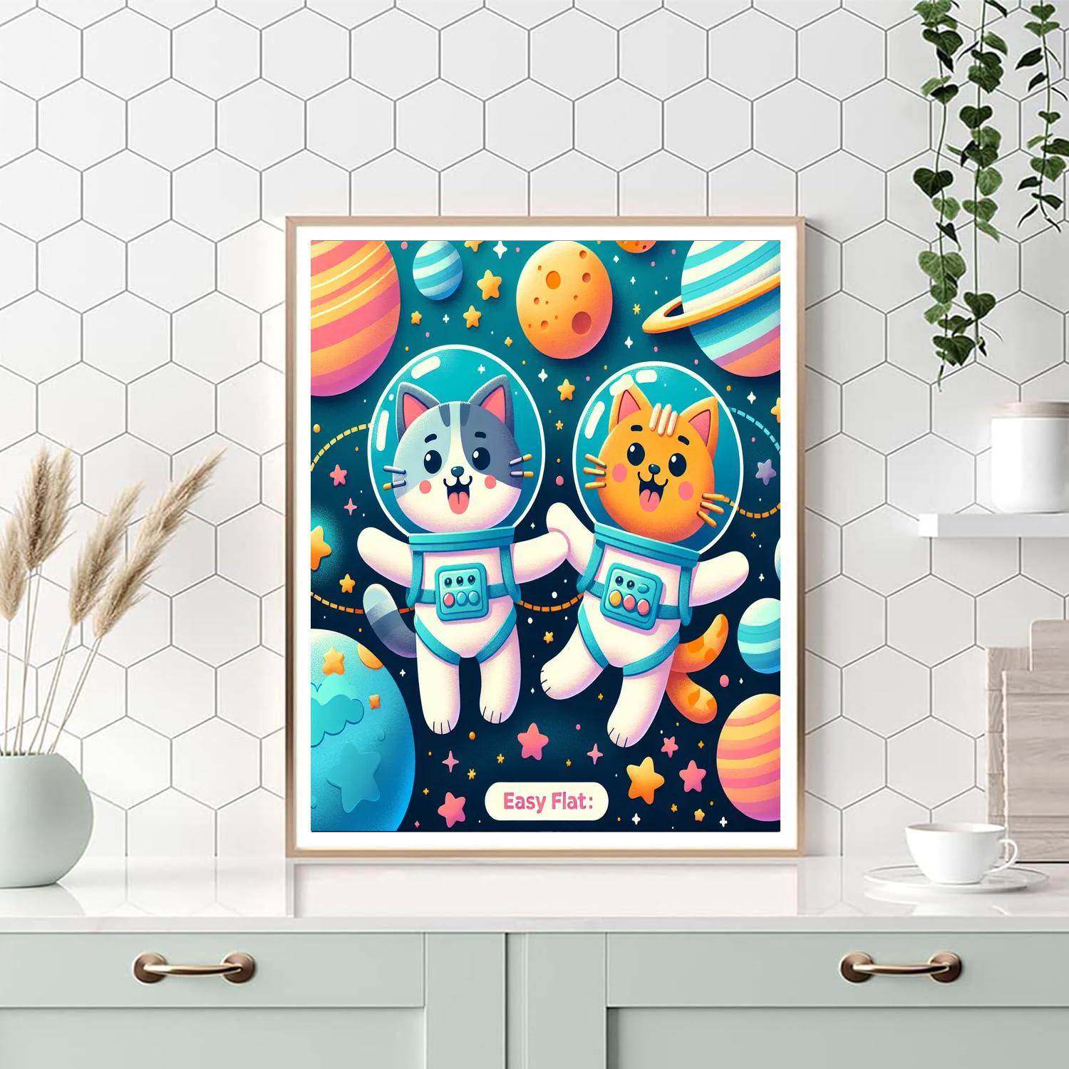 Cosmic Animal Friends Paint By Numbers Art