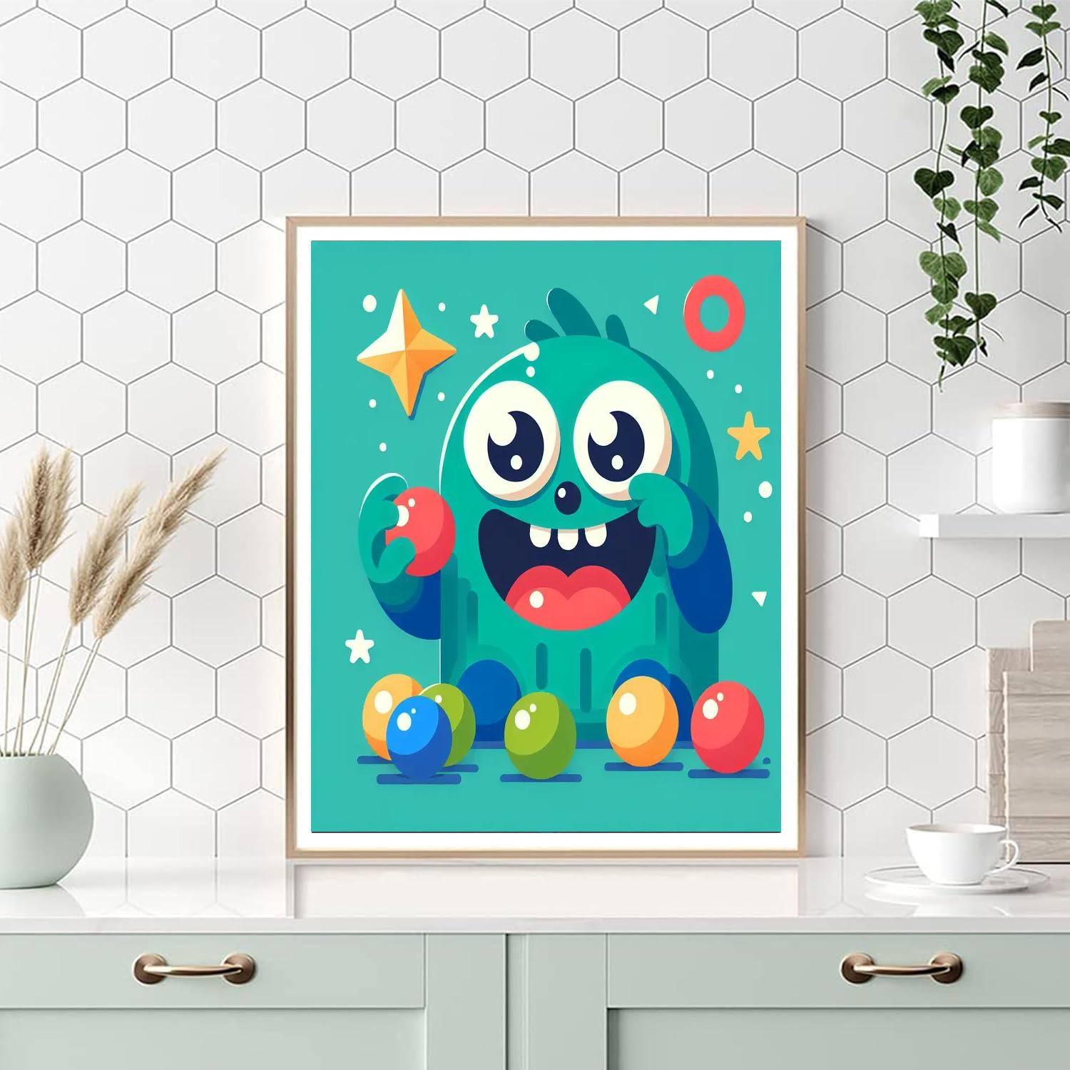 Silly Monster Buddy DIY Paint By Numbers