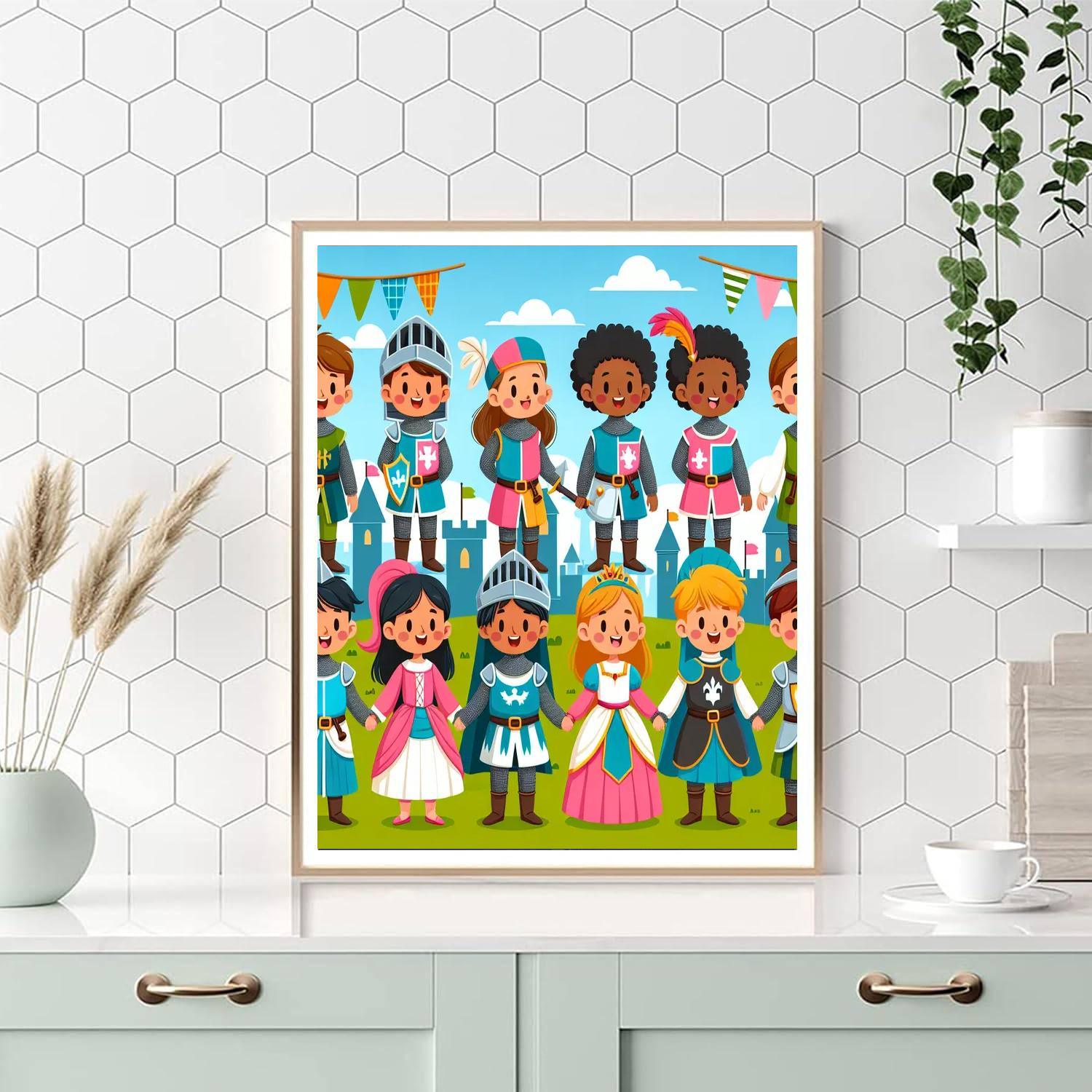 Knights And Princesses Paint By Numbers