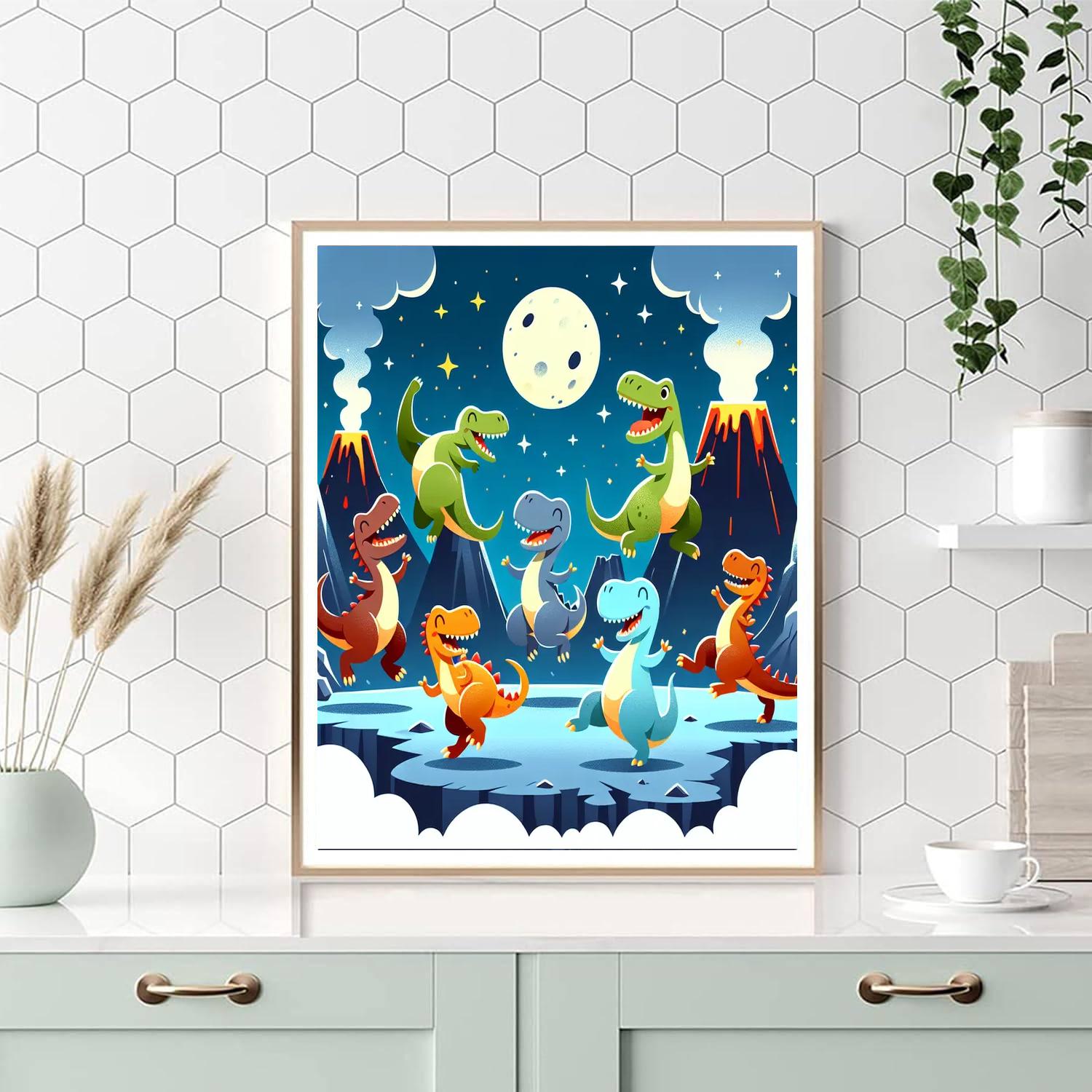 Dancing Dino's Prehistoric Prom Paint By Numbers Kits
