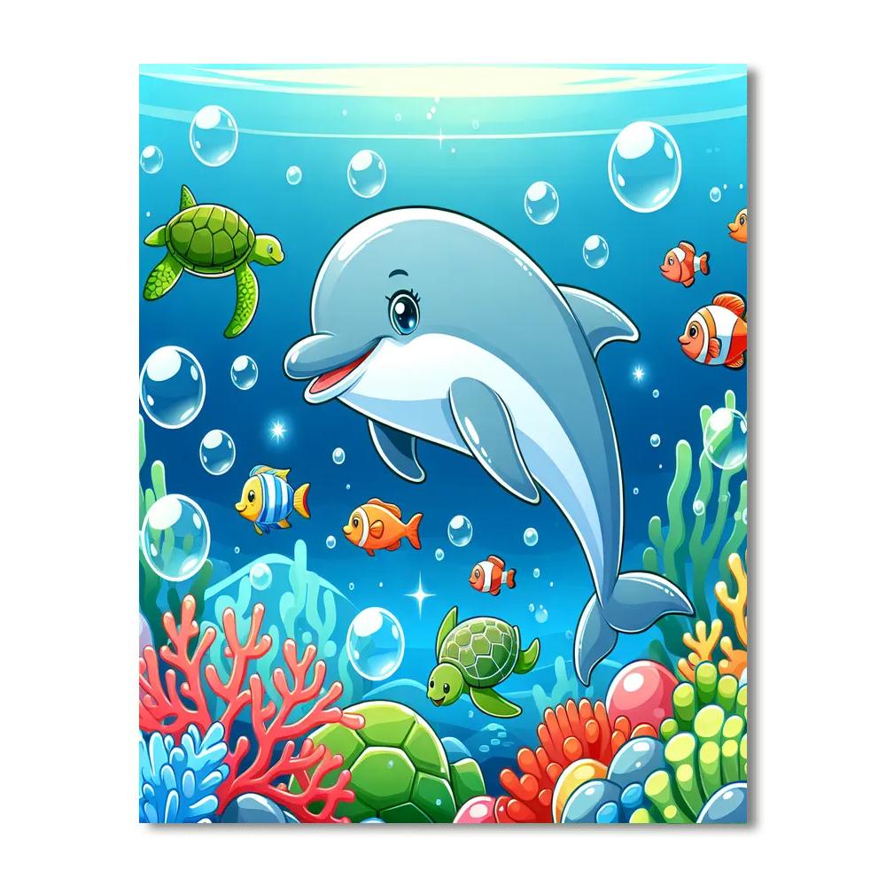 Ocean Explorer Dolphin's Deep Dive DIY Paint By Numbers