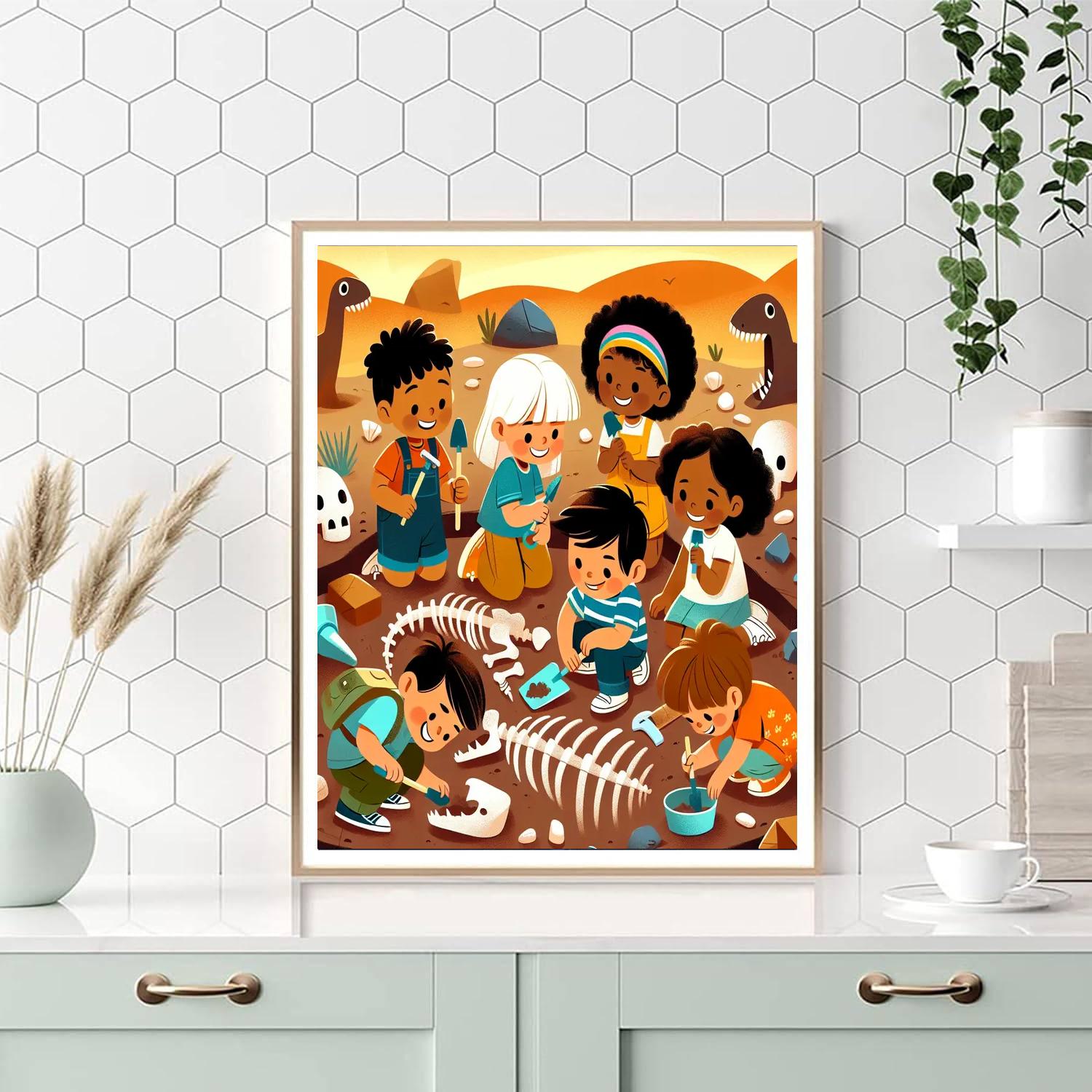 Ancient Fossil Dig Numbered Painting Kits