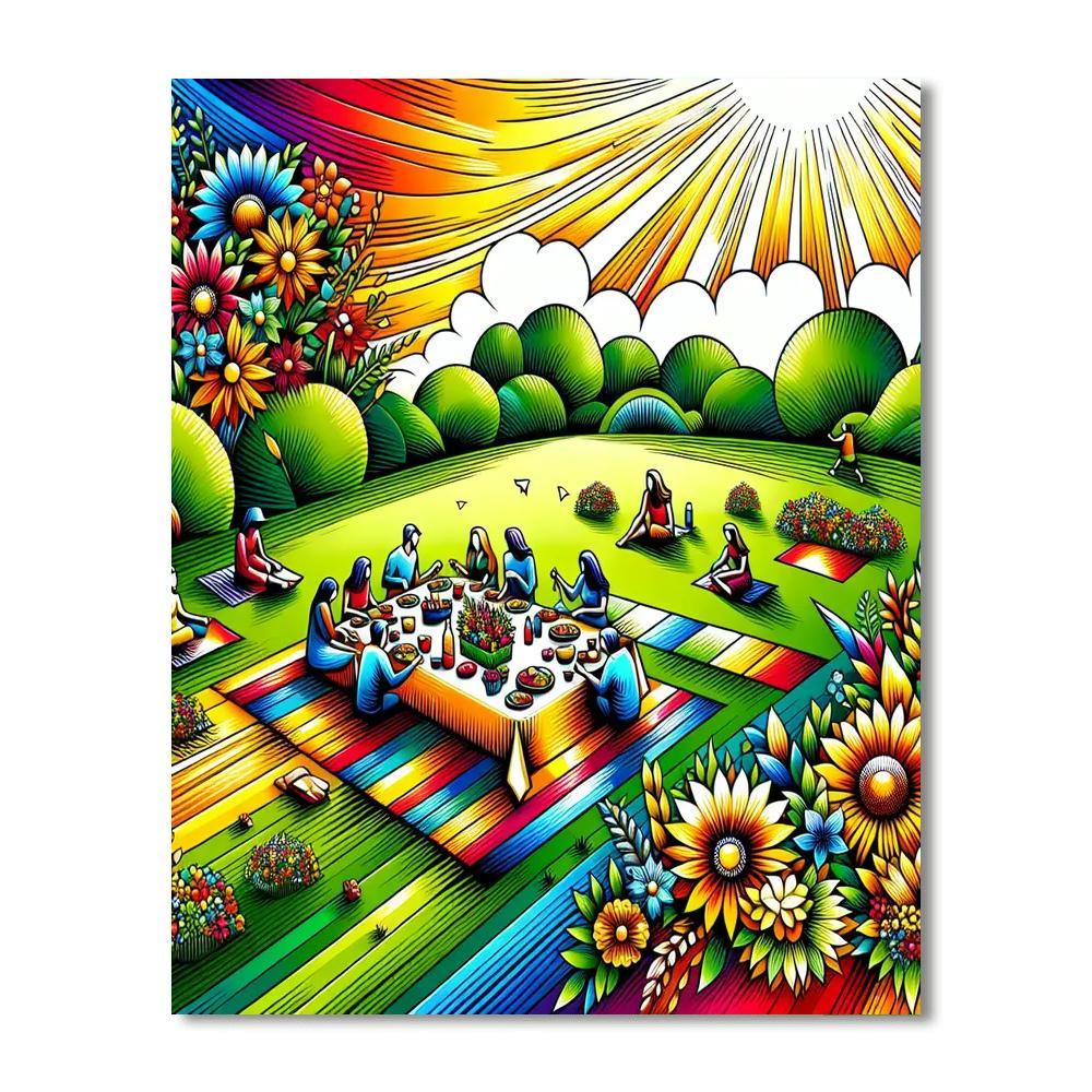 Cheerful Summer Picnic Paint By Number