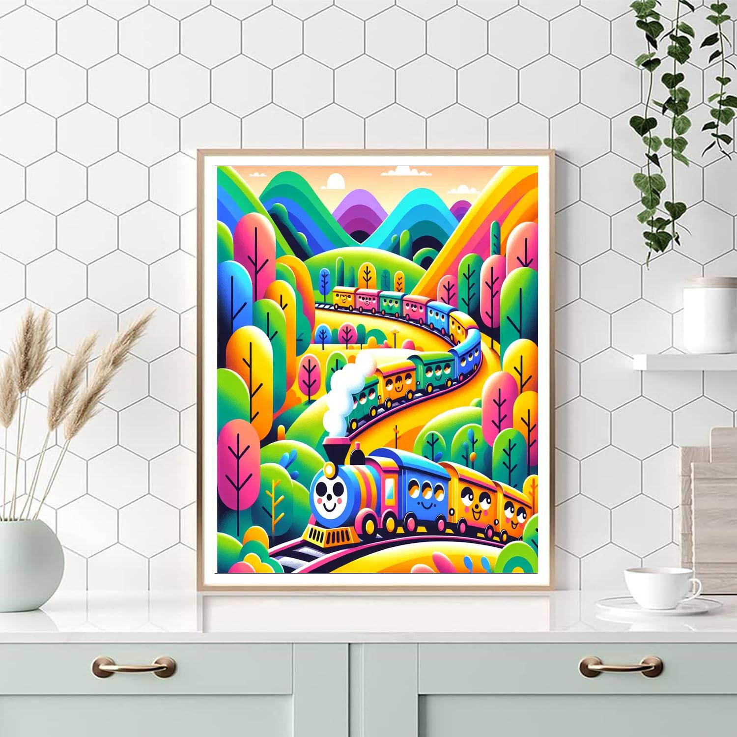 Funky Train Paint By Numbers Art