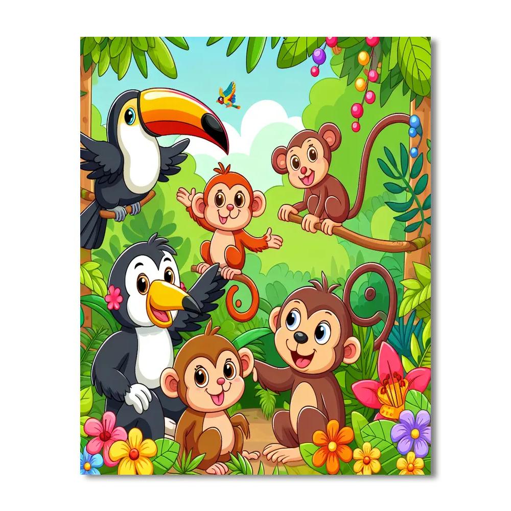 Rainforest Romp Painting Number Kit